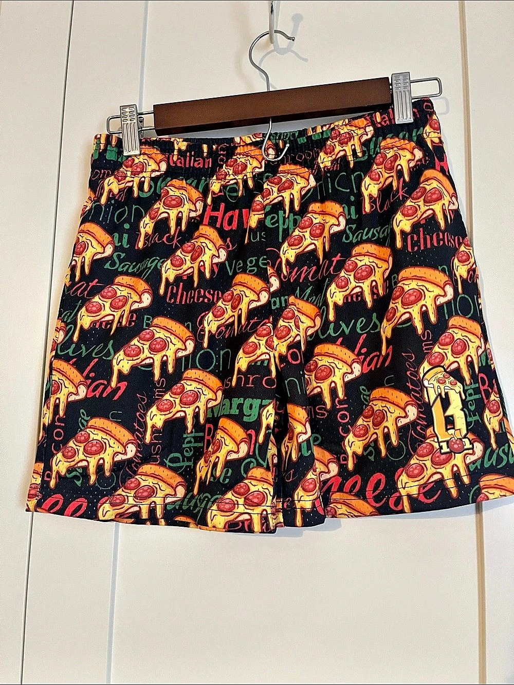 Baseball Lifestyle 101 Pizza Youth Shorts Boys Large NWT